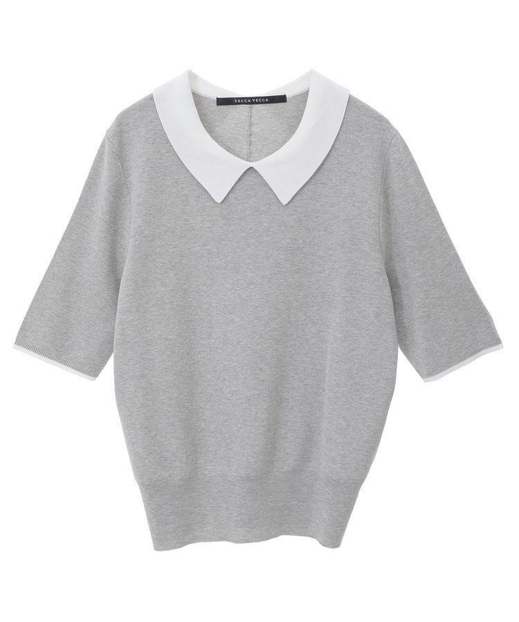 YECCA VECCA「襟付きパールニット」|ニット・セーター|