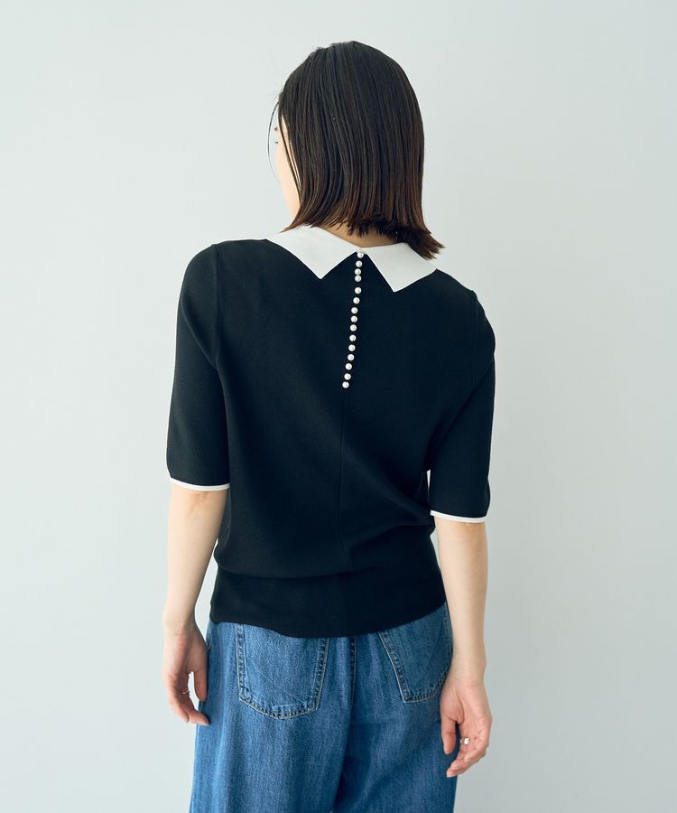 YECCA VECCA「襟付きパールニット」|ニット・セーター|