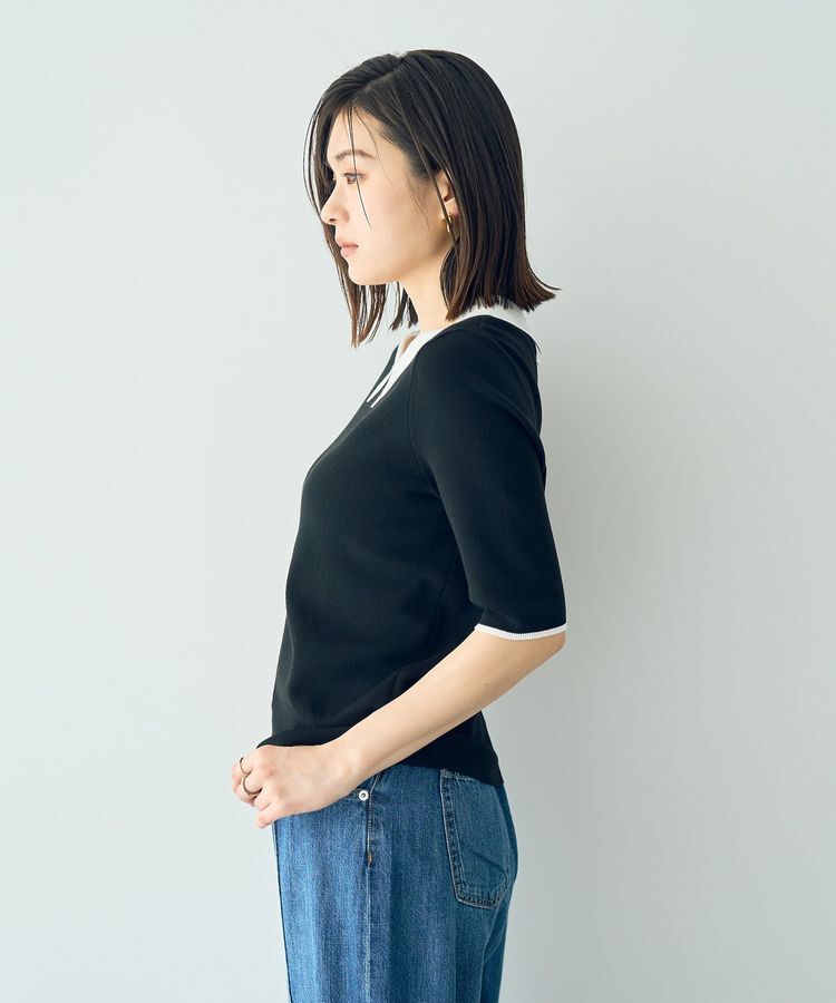 YECCA VECCA「襟付きパールニット」|ニット・セーター|