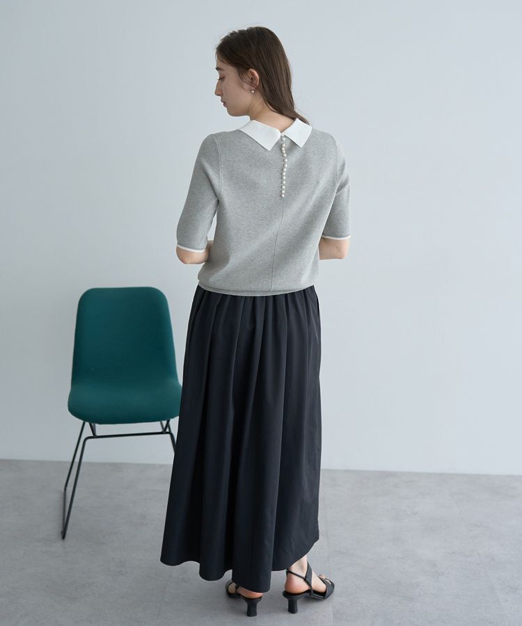 YECCA VECCA「襟付きパールニット」|ニット・セーター|