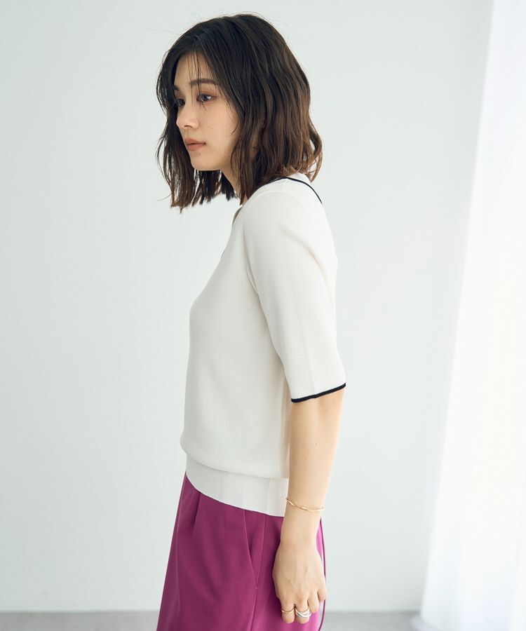 YECCA VECCA「襟付きパールニット」|ニット・セーター|