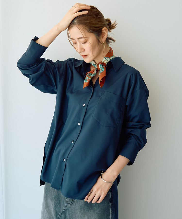 YECCA VECCA「ロングシャツ」|シャツ・ブラウス|Navy