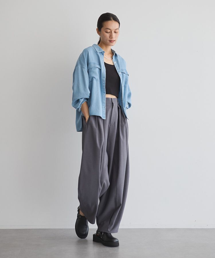 GARAGE OF GOOD CLOTHING「ヴィンテージ加工ショート丈シャツ」|シャツ・ブラウス|