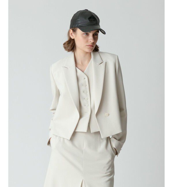 allureville「【セットアップ対応可能】ギャバショートジャケット」|テーラードジャケット|