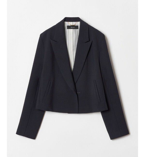 allureville「【セットアップ対応可能】ギャバショートジャケット」|テーラードジャケット|