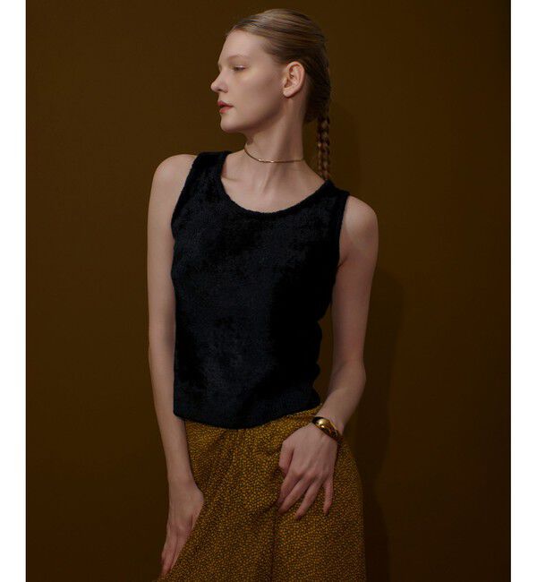 allureville「ベロアタンクプルオーバー」|ニット・セーター|ブラック