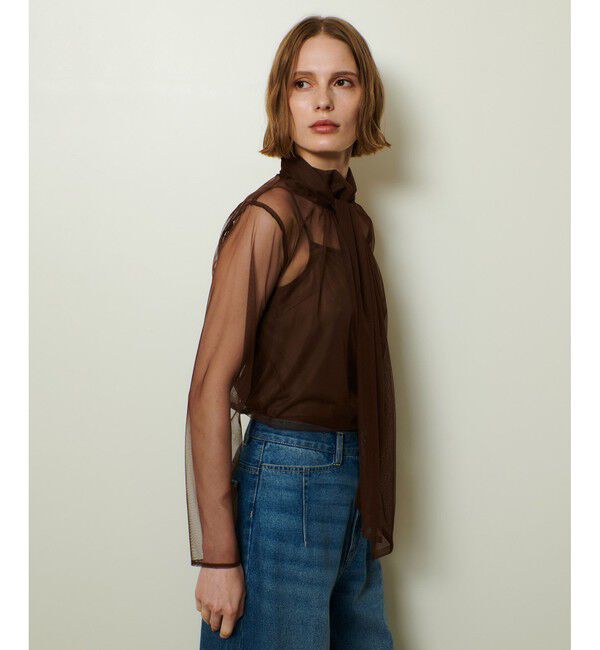 allureville「チュールボウロングスリーブ プルオーバー」|Tシャツ・カットソー|