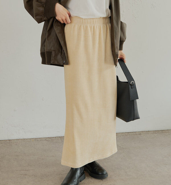  「【低身長・高身長対応】ストレッチコールスカート」|スカート|