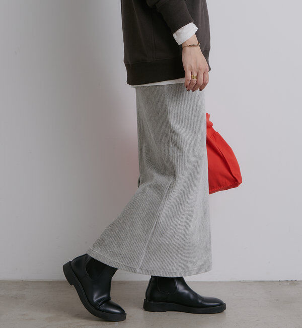  「【低身長・高身長対応】ストレッチコールスカート」|スカート|