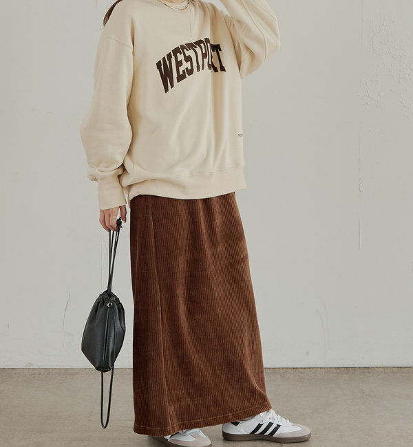  「【低身長・高身長対応】ストレッチコールスカート」|スカート|