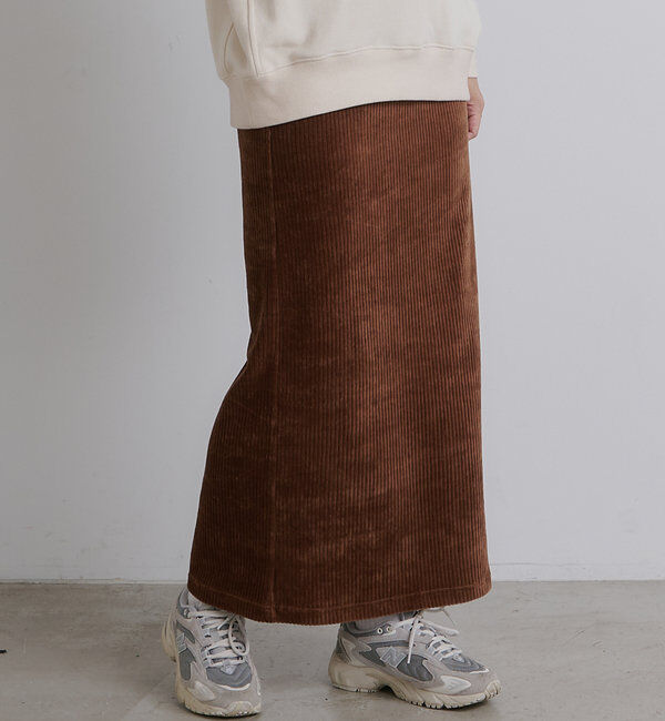  「【低身長・高身長対応】ストレッチコールスカート」|スカート|