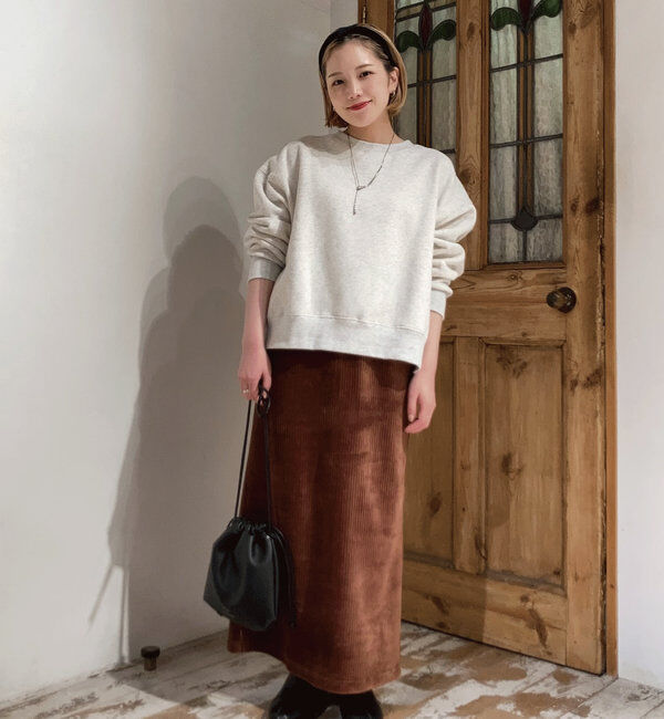  「【低身長・高身長対応】ストレッチコールスカート」|スカート|