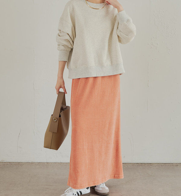  「【低身長・高身長対応】ストレッチコールスカート」|スカート|