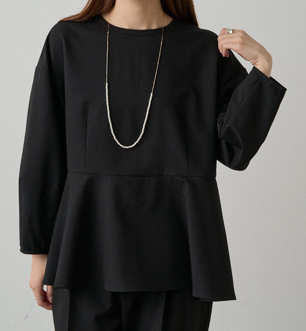  「【Du noir】バックリボンペプラムブラウス+スラックスパンツセット」|その他|