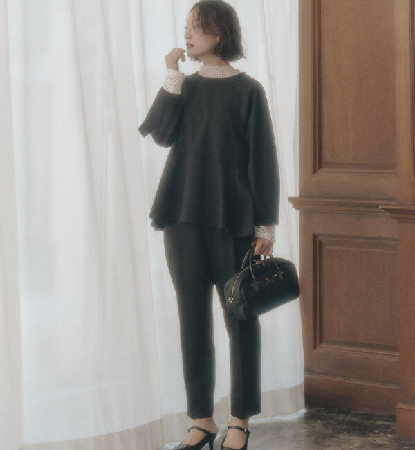  「【Du noir】バックリボンペプラムブラウス+スラックスパンツセット」|その他|