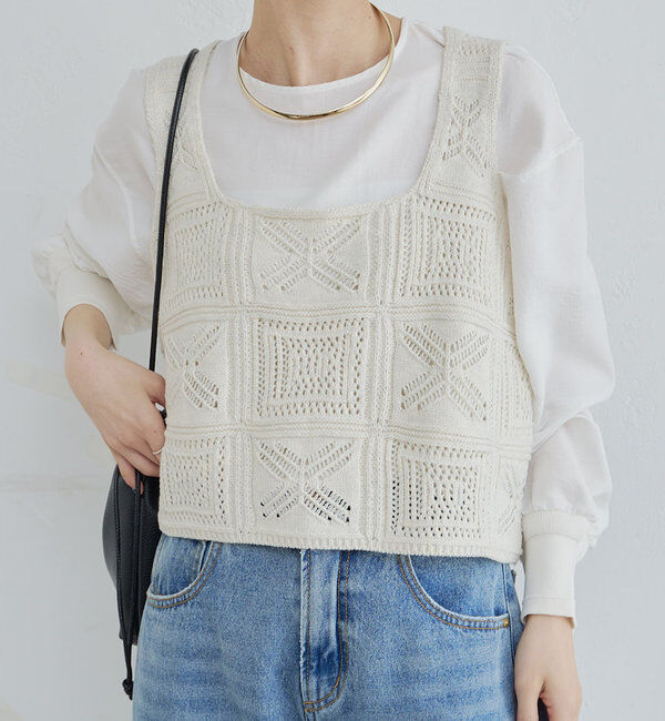  「すかし編みニットビスチェ」|ニット・セーター|