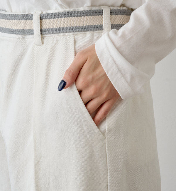  「ベルト付きリラックスデニムパンツ」|デニム|