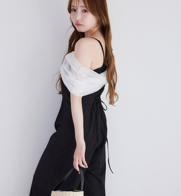  「【Black collection】リボンロンパース」|ワンピース|