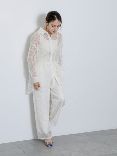 Te chichi「【Atelier Bloom】チュールフラワー刺繍パンツ（セットアップ可)」|その他|