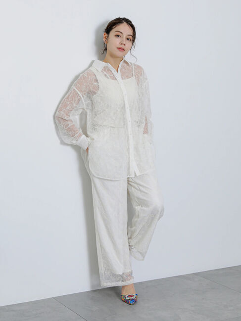 Te chichi「【Atelier Bloom】チュールフラワー刺繍パンツ（セットアップ可)」|その他|