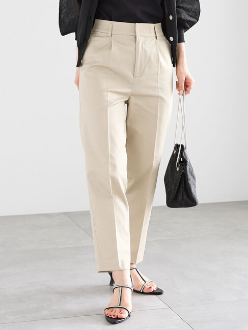 Te chichi「コットンサテンテーパードパンツ」|その他|ベージュ