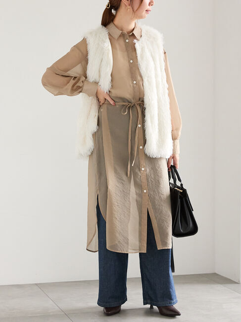 Te chichi「シアーロングレイヤーシャツ」|シャツ・ブラウス|