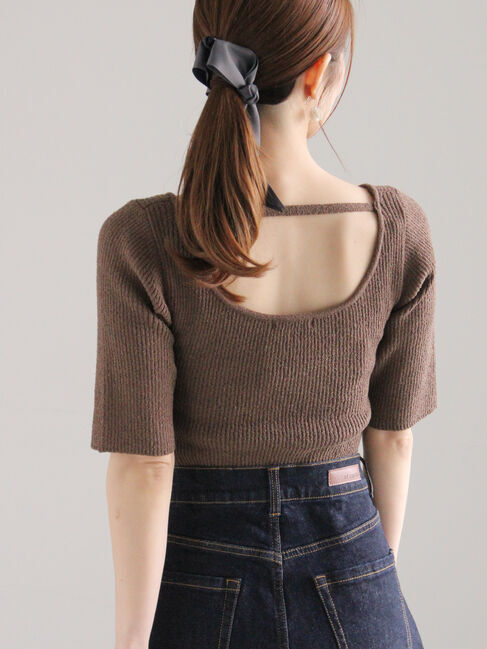 Te chichi「バックオープンブークレプルオーバー《2025summer catalog item》」|ニット・セーター|ブラウン