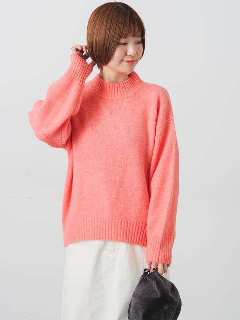 Lugnoncure「ウール混ふわふわハイネックニット」|ニット・セーター|ピンク