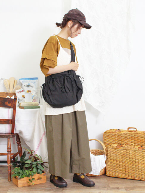 Samansa Mos2「ドローコードデザインワイドパンツ」|その他|