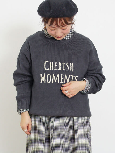 Samansa Mos2「◎レタリング配色ニット」|ニット・セーター|