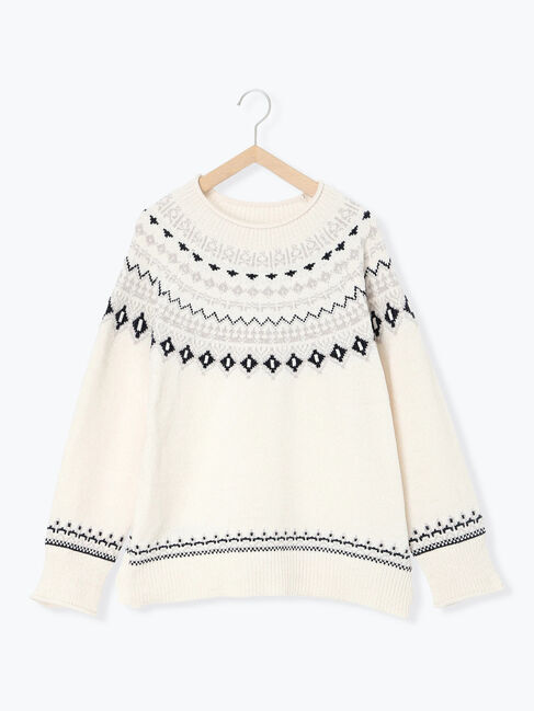 Samansa Mos2 blue「求心ラメモールニットプルオーバー」|ニット・セーター|