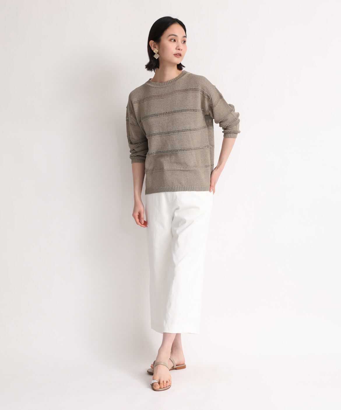 7-IDconcept.「《大きいサイズ》ボートネックニット」|ニット・セーター|