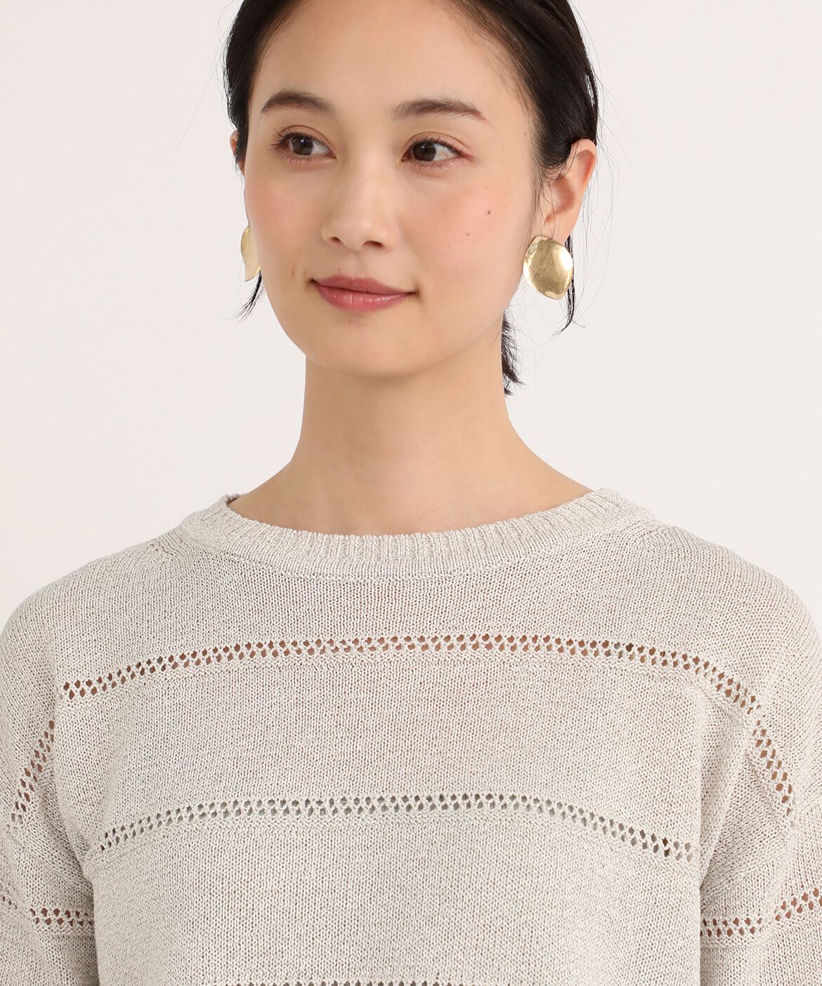 7-IDconcept.「《大きいサイズ》ボートネックニット」|ニット・セーター|