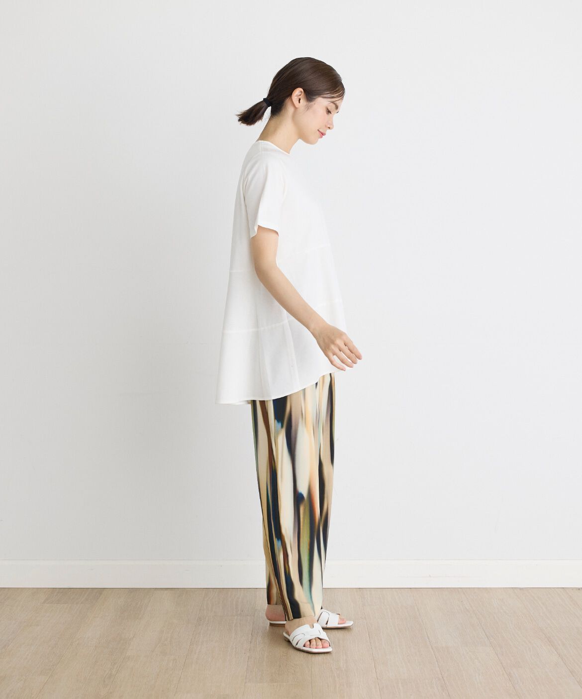 INED「《大きいサイズ》切り替えAラインTシャツ」|Tシャツ・カットソー|