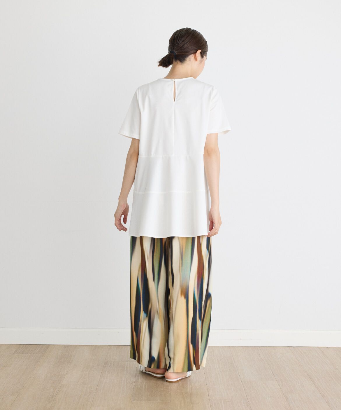 INED「《大きいサイズ》切り替えAラインTシャツ」|Tシャツ・カットソー|