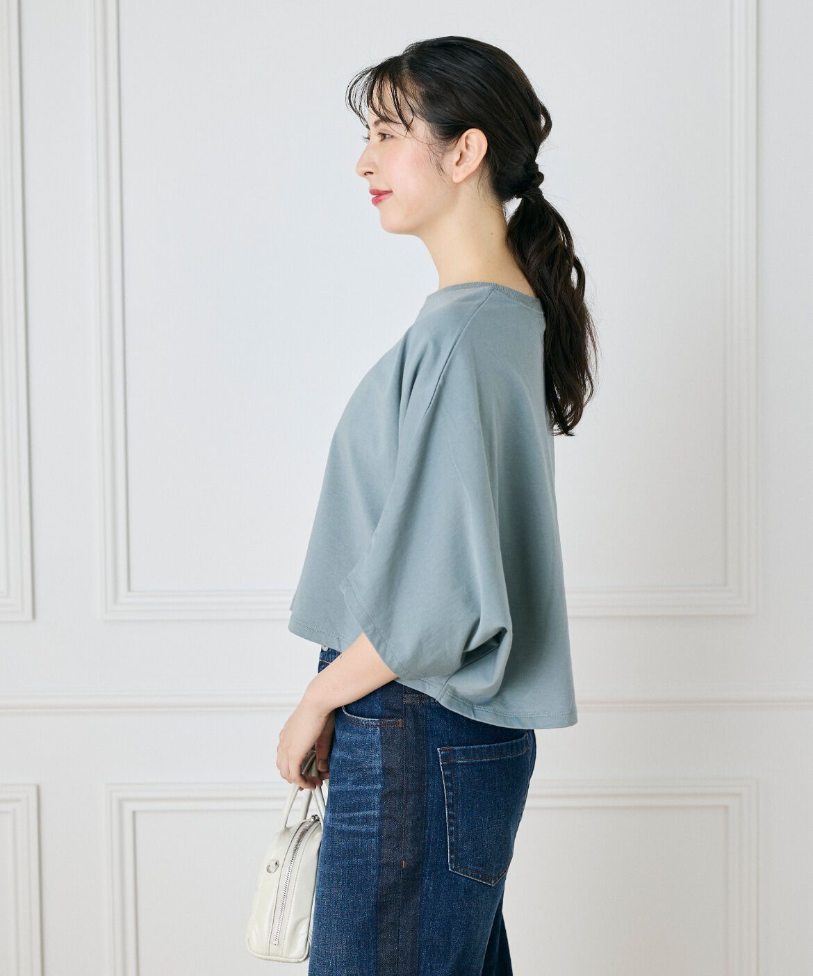 INED「ミニ裏毛クロップドトップス」|Tシャツ・カットソー|