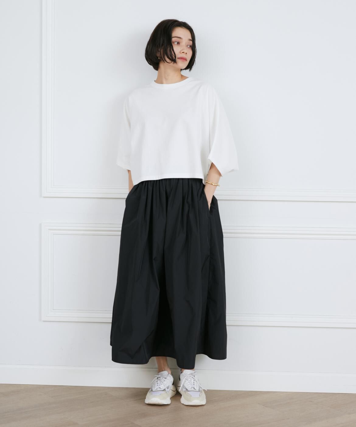 INED「ミニ裏毛クロップドトップス」|Tシャツ・カットソー|