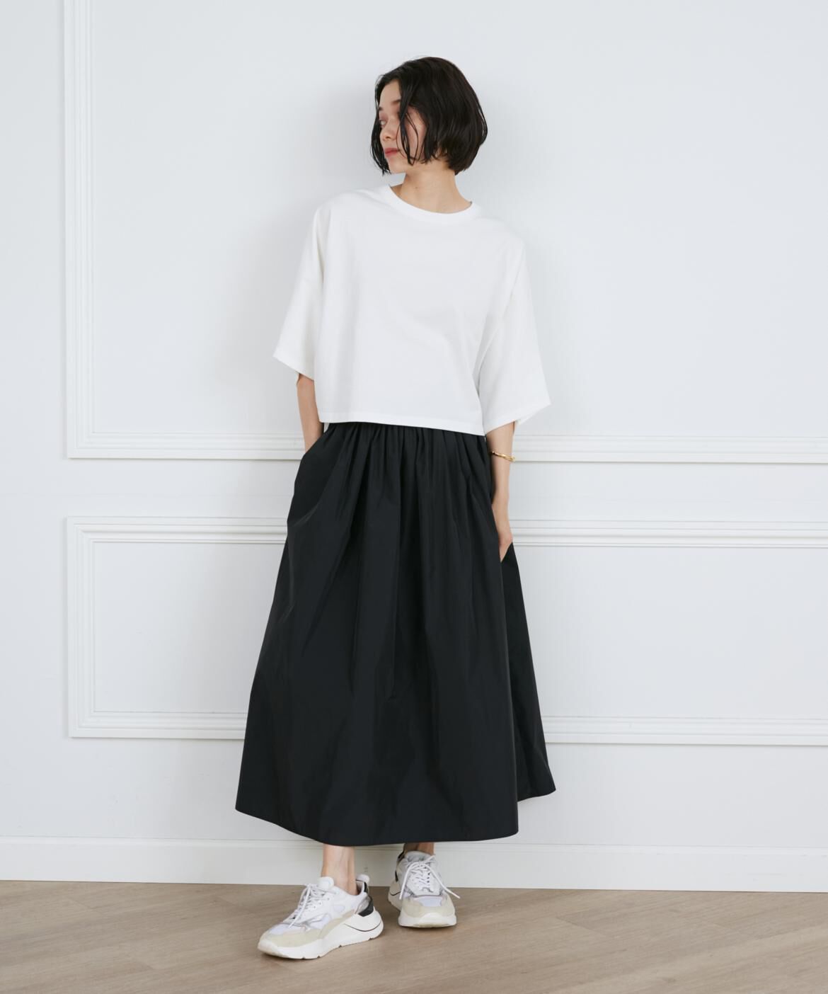 INED「ミニ裏毛クロップドトップス」|Tシャツ・カットソー|