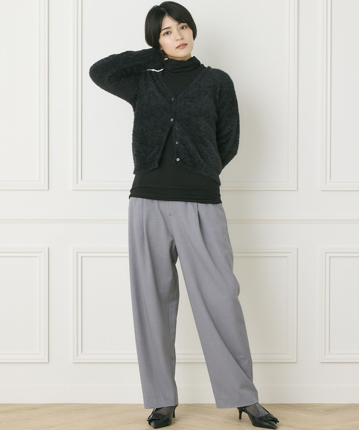 INED「《INED CLARO》ラグウォームタートルネックプルオーバー」|ニット・セーター|