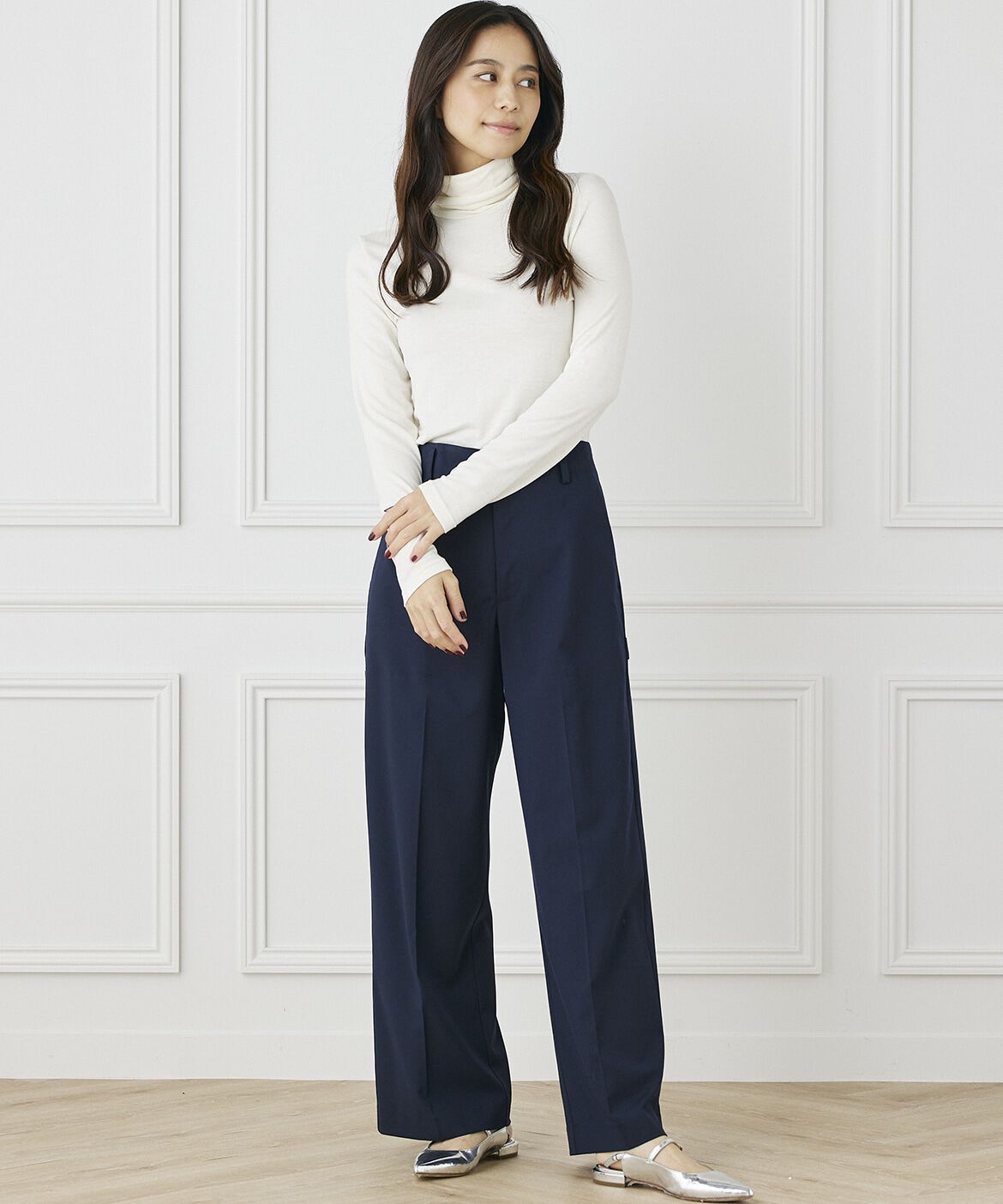 INED「《INED CLARO》ラグウォームタートルネックプルオーバー」|ニット・セーター|