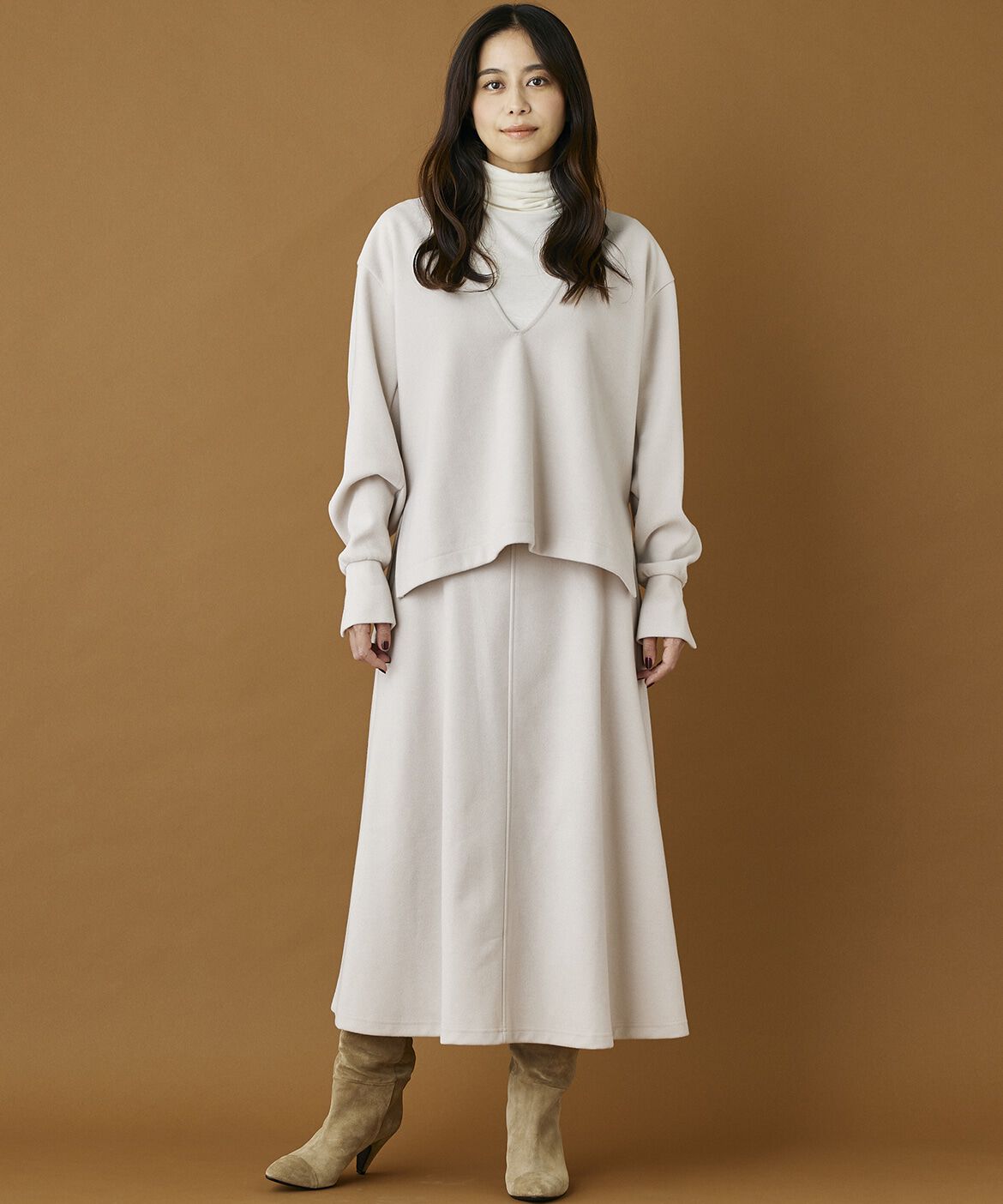 INED「《INED CLARO》ラグウォームタートルネックプルオーバー」|ニット・セーター|