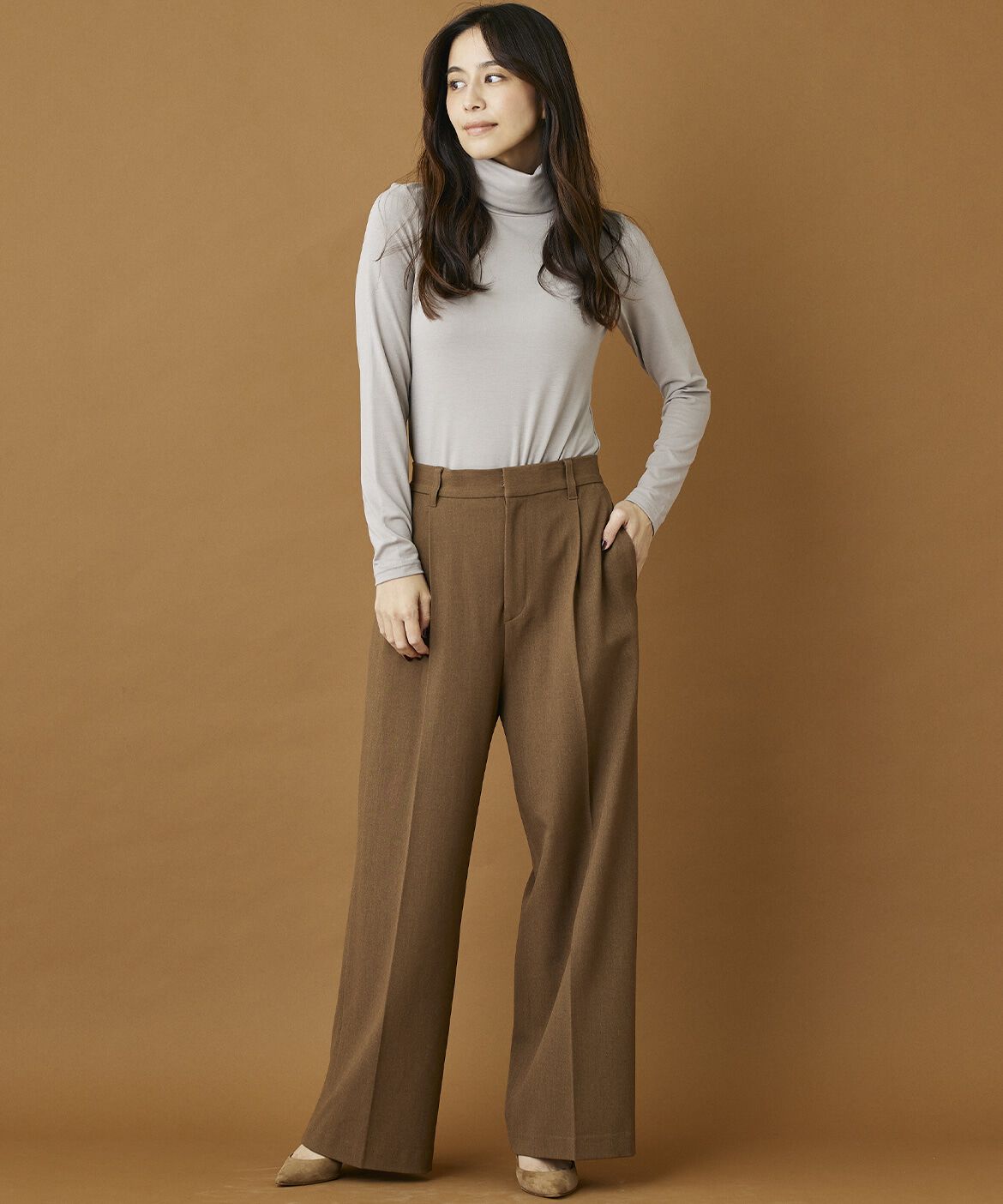 INED「《INED CLARO》ラグウォームタートルネックプルオーバー」|ニット・セーター|