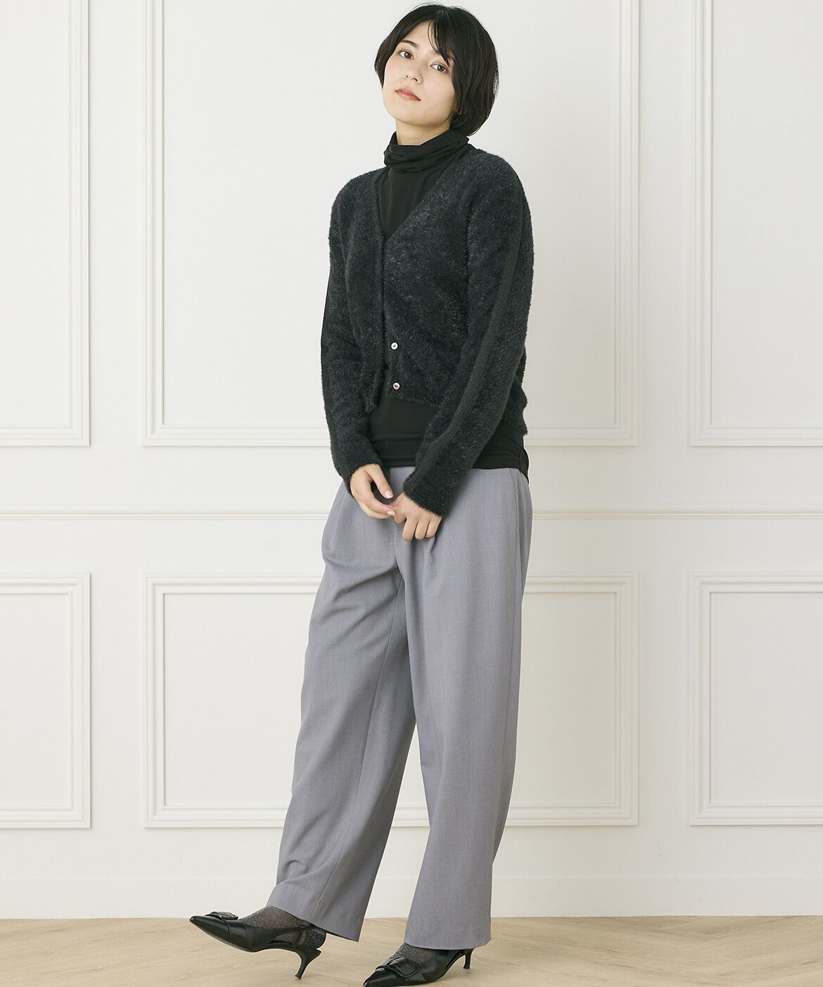 INED「《INED CLARO》ラグウォームタートルネックプルオーバー」|ニット・セーター|