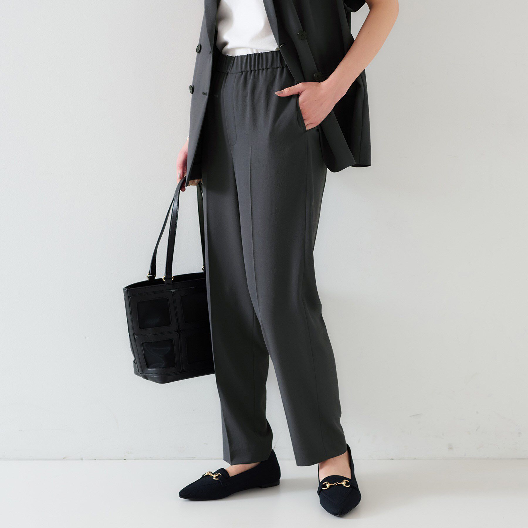 UNTITLED「【セットアップ可能/接触冷感/イージーケア/ウエストゴム仕様】リラクミスト テーパードパンツ」|その他|