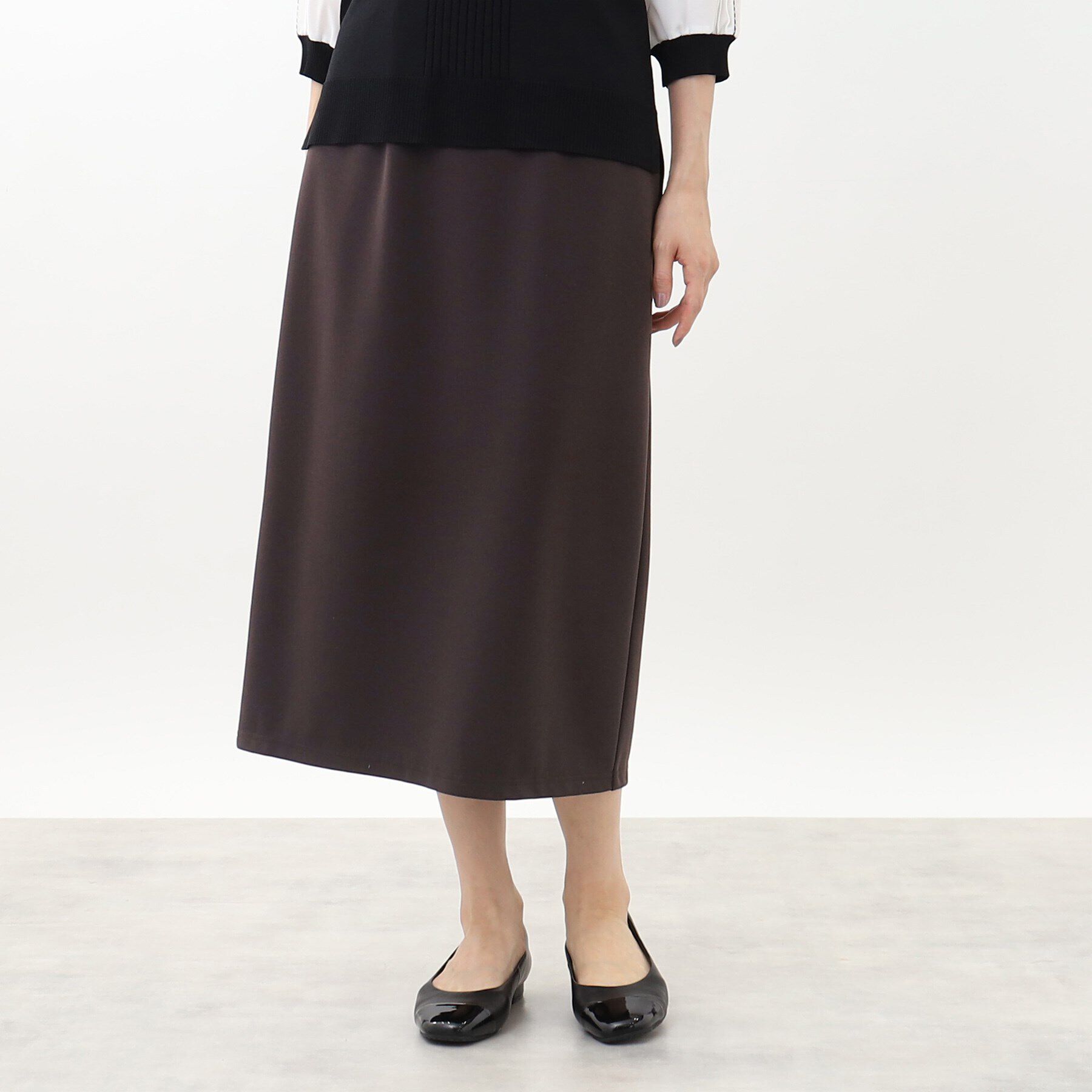 Reflect「【手洗い可】キレイめジャージナロースカート」|スカート|