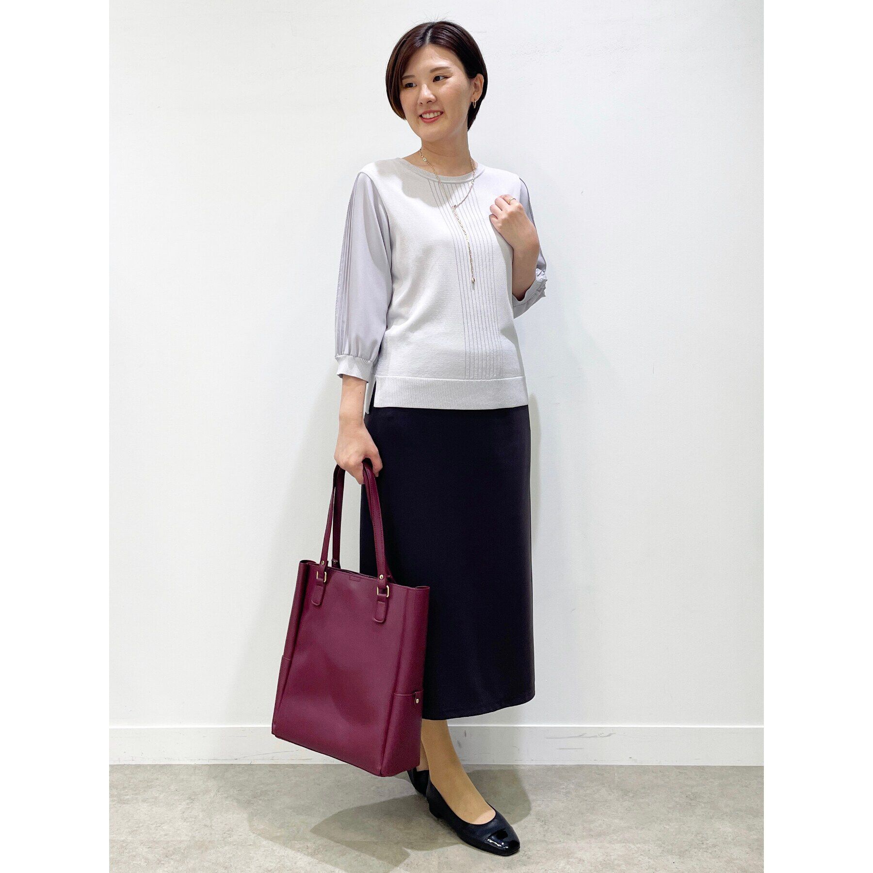 Reflect「【手洗い可】キレイめジャージナロースカート」|スカート|