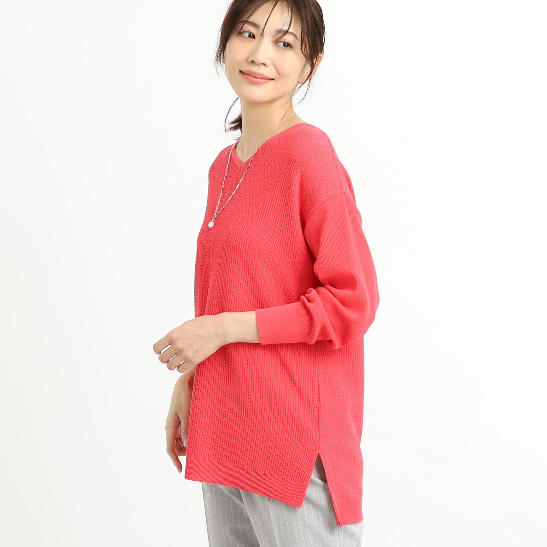 Reflect「【WEB先行カラーあり／ヒップ周りカバー】オフボディニット」|ニット・セーター|