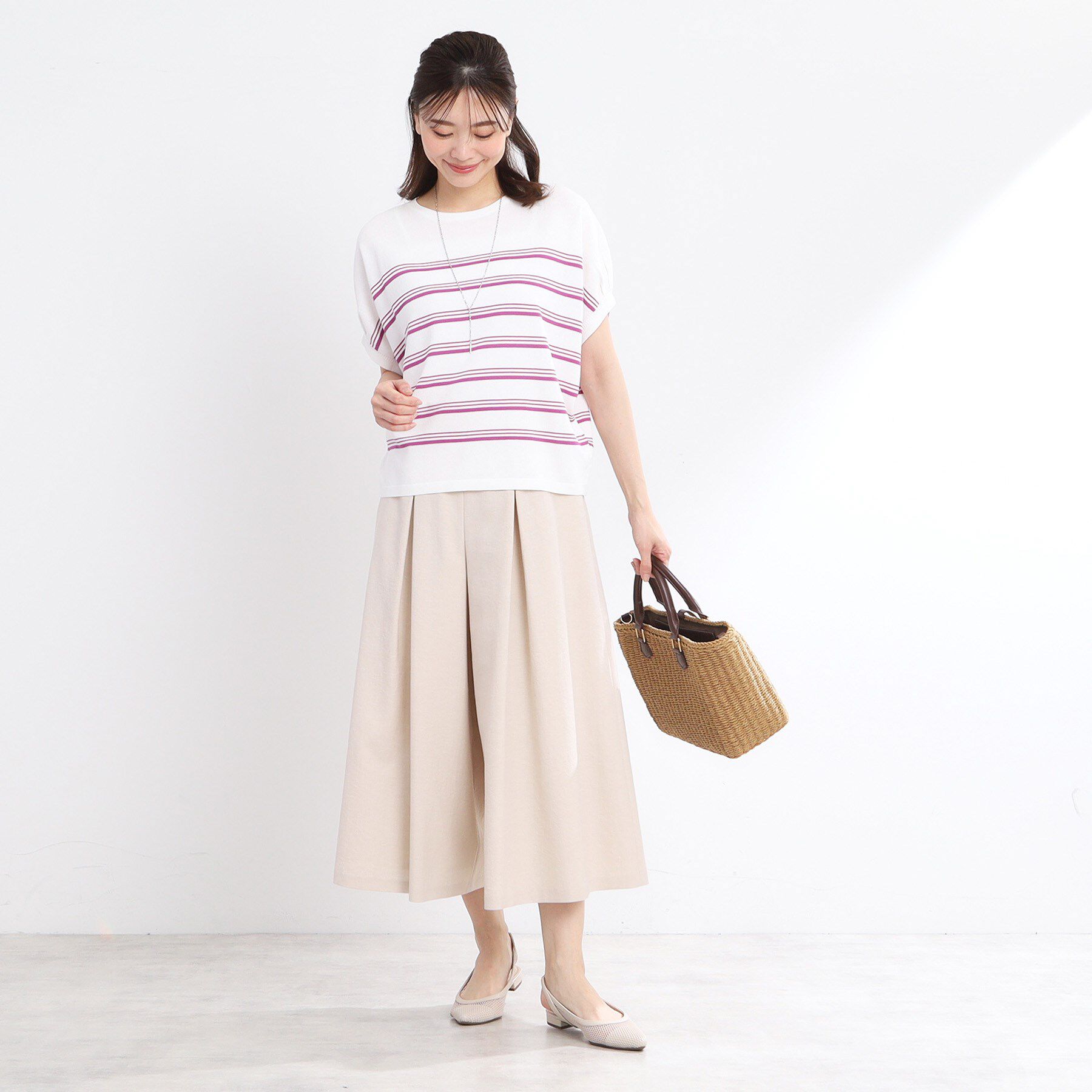 Reflect「【洗える】タックスカート風ワイドパンツ」|その他|