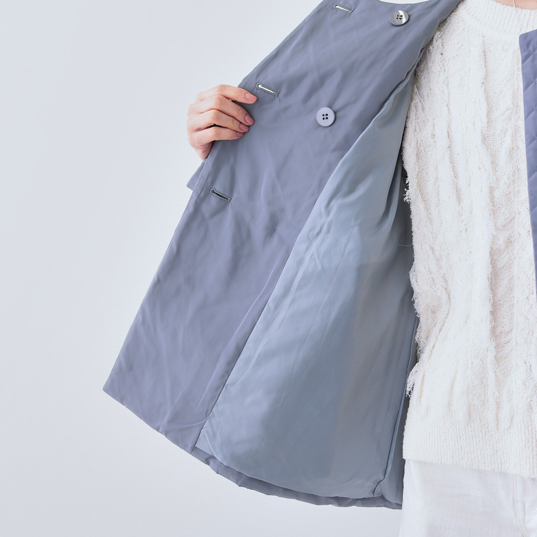 INDIVI「【撥水】グラデーションキルト トッパーコート」|ダウン|