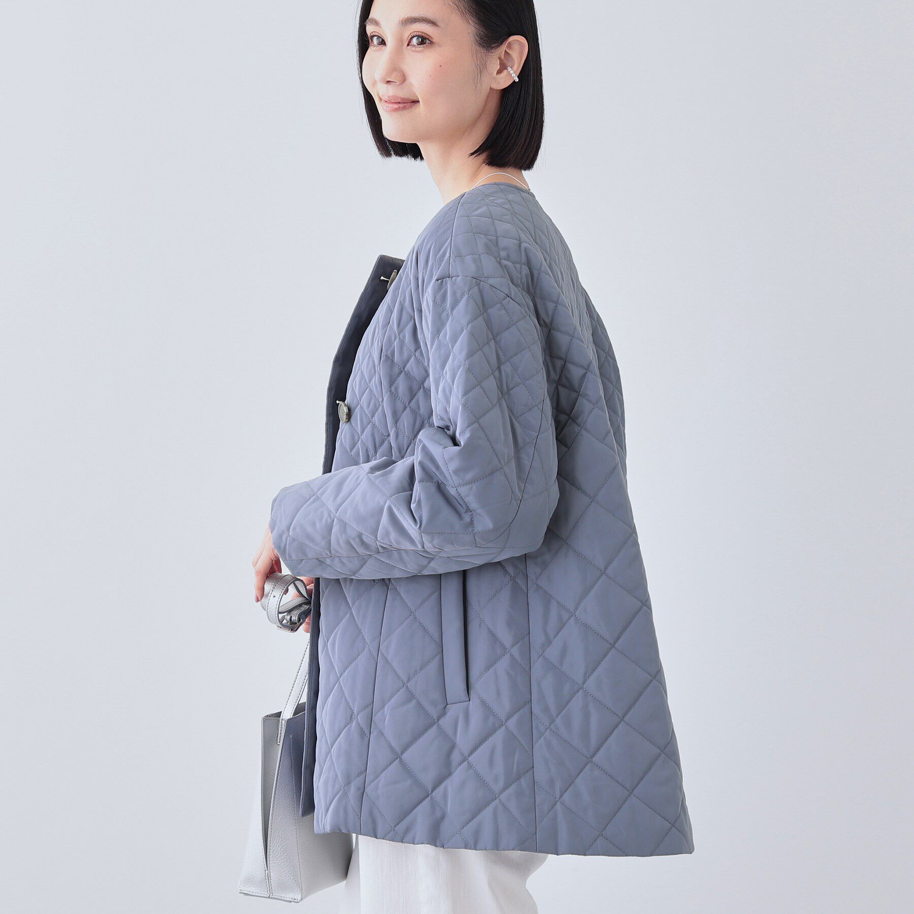 INDIVI「【撥水】グラデーションキルト トッパーコート」|ダウン|